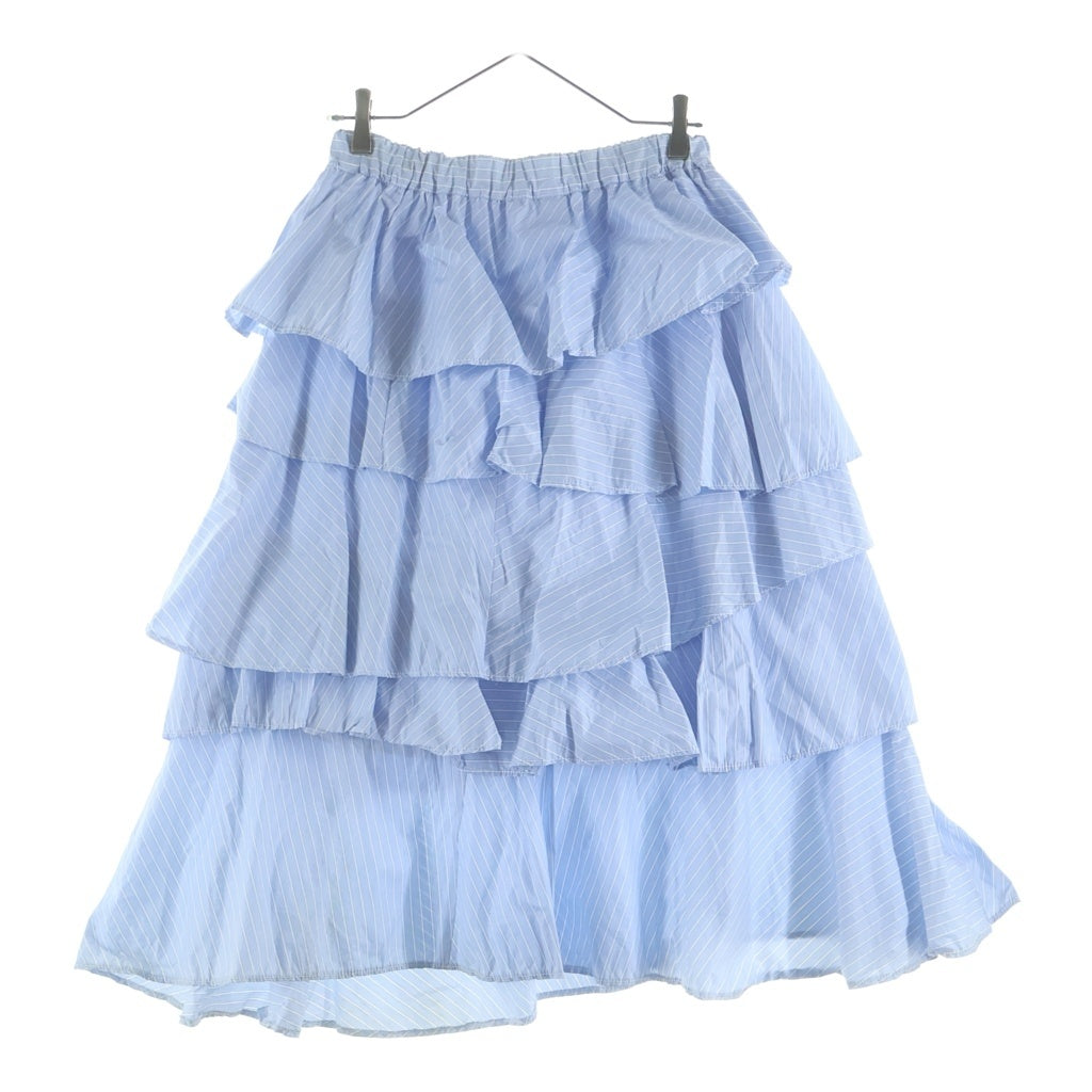 COMME des GARCONS COMME des GARCONS(コムデギャルソンコムデギャルソン) ストライプ フリル ロングフレアスカート ホワイト/ブルー レディース S9S009