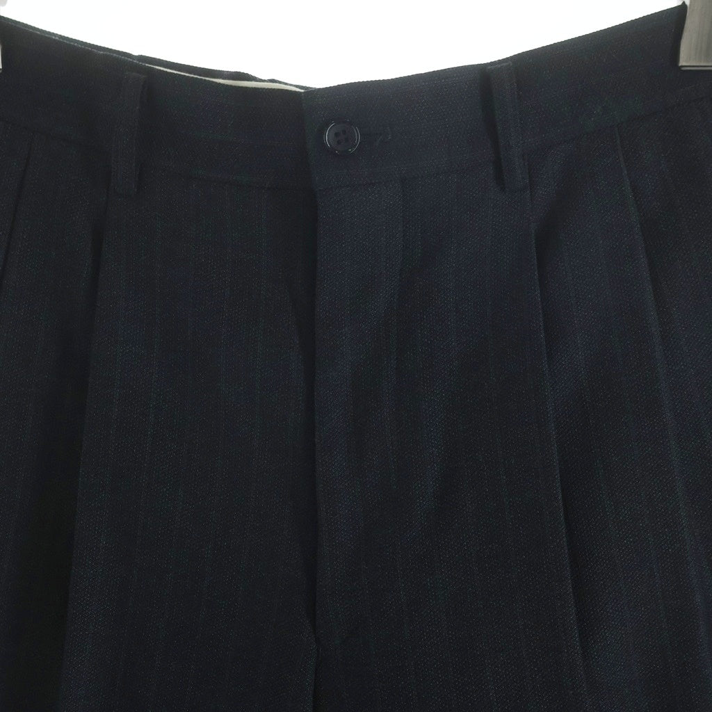 COMME des GARCONS(コムデギャルソン) 04AW ストライプ 2タック ウール ワイドパンツ スラックスパンツ グレー レディース GN-P006 AD2004