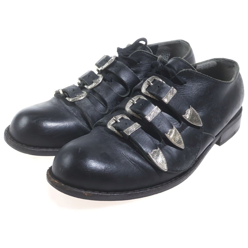 COMME des GARCONS(コムデギャルソン) ベルトストラップ プレーントゥ レザーシューズ ブラック レディース