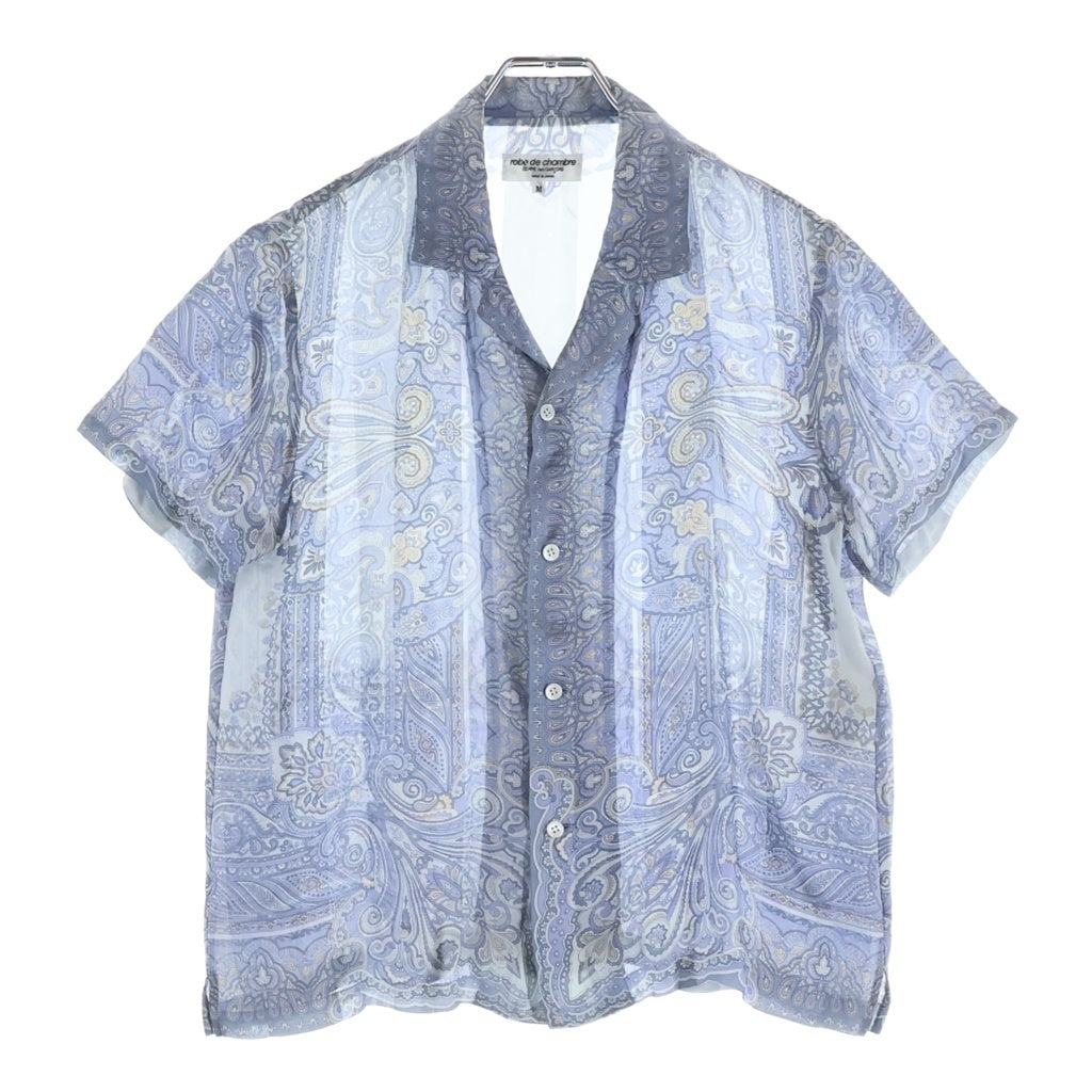 robe de chambre COMME des GARCONS(ローブドシャンブル コムデギャルソン) ペイズリー 総柄 オープンカラー 半袖シャツ ブルー レディース RB-10013M AD1998