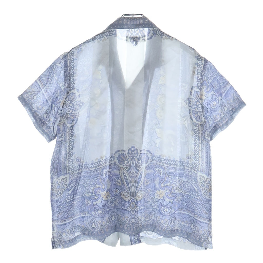 robe de chambre COMME des GARCONS(ローブドシャンブル コムデギャルソン) ペイズリー 総柄 オープンカラー 半袖シャツ ブルー レディース RB-10013M AD1998