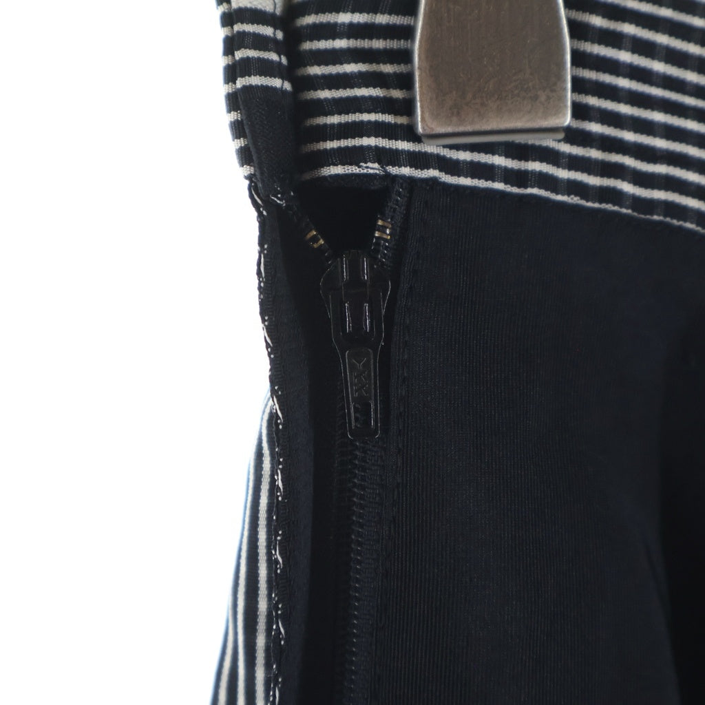 COMME des GARCONS(コムデギャルソン) ストライプパッチワーク フラワーゴブランプリント レーヨン シルク フレアスカート ブラック/ホワイト レディース GS-11059M AD1989