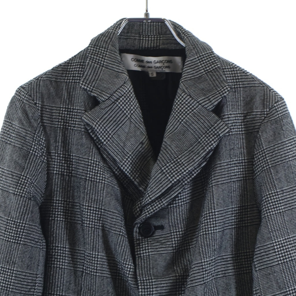 COMME des GARCONS COMME des GARCONS(コムデギャルソンコムデギャルソン) 11AW 千鳥格子 ウール ポリエステル レイヤード テーラードジャケット グレー レディース RH-J020 AD2011