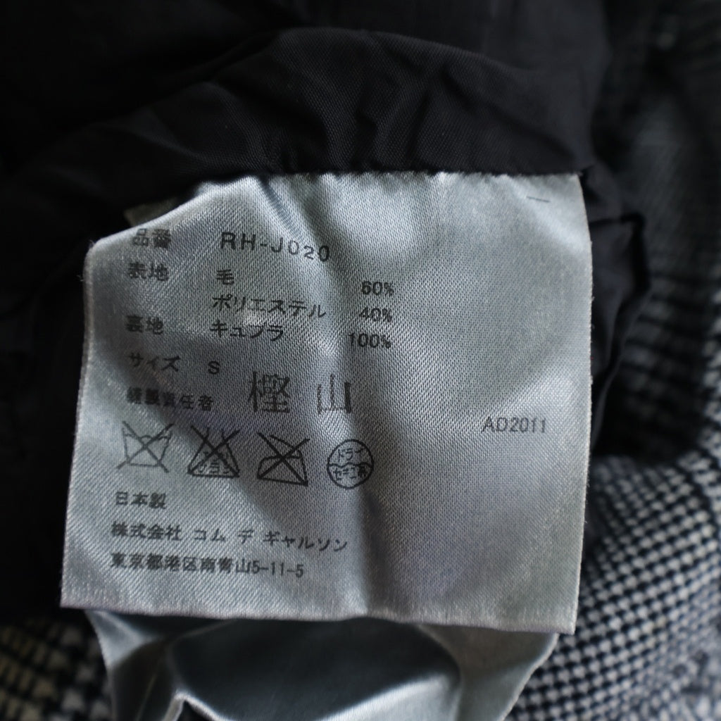 COMME des GARCONS COMME des GARCONS(コムデギャルソンコムデギャルソン) 11AW 千鳥格子 ウール ポリエステル レイヤード テーラードジャケット グレー レディース RH-J020 AD2011
