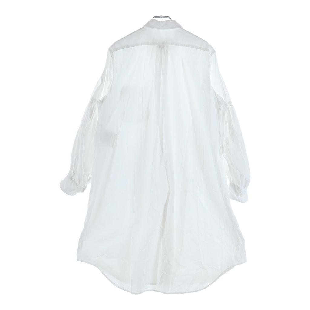 COMME des GARCONS COMME des GARCONS(コムデギャルソンコムデギャルソン) フランス製 ギャザースリーブ コットン ロング長袖シャツ ワンピース ホワイト レディース W13B021-2