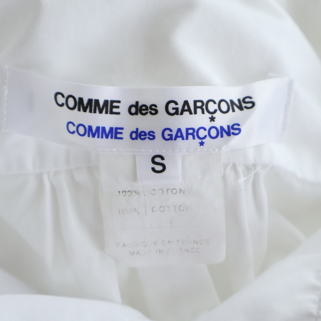 COMME des GARCONS COMME des GARCONS(コムデギャルソンコムデギャルソン) フランス製 ギャザースリーブ コットン ロング長袖シャツ ワンピース ホワイト レディース W13B021-2