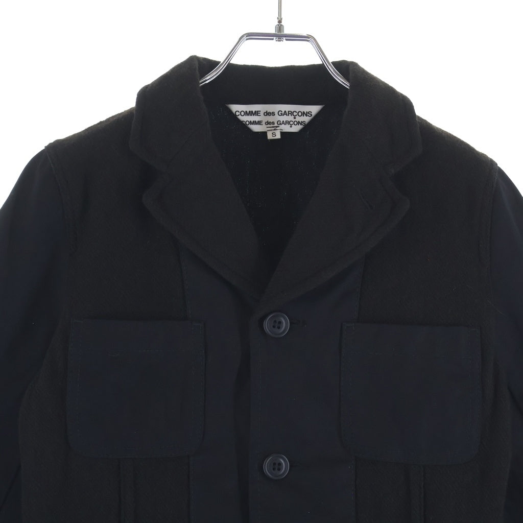 COMME des GARCONS COMME des GARCONS(コムデギャルソンコムデギャルソン) 10AW コットン ウール切替 3B テーラードジャケット ブラック/ブラウン レディース RF-J016 AD2010