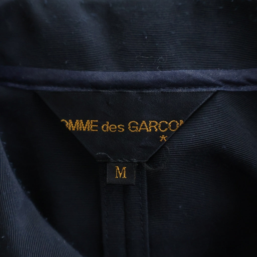 COMME des GARCONS(コムデギャルソン) フロントレース切替 フラワー 花柄 スナップボタン 丸襟 エステルジャケット ブラック レディース GJ-11007M AD1990