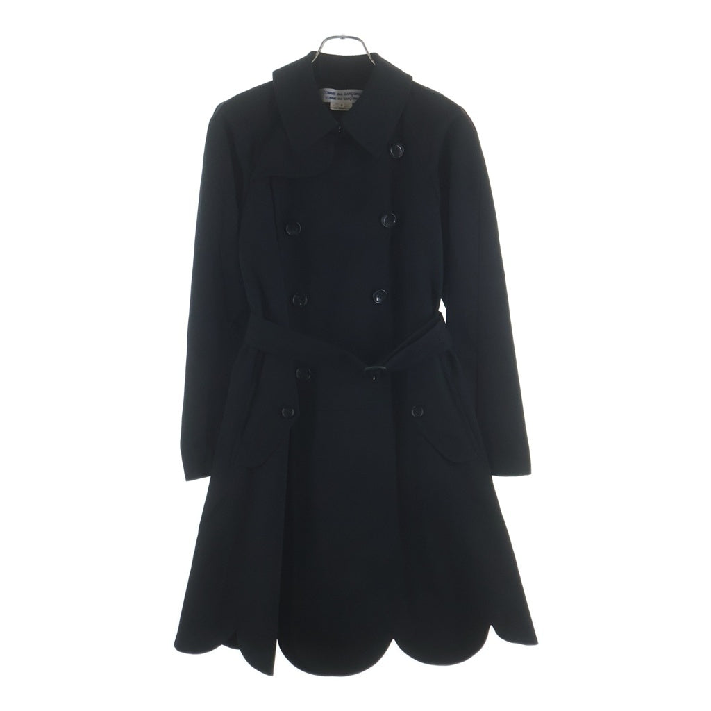 COMME des GARCONS COMME des GARCONS(コムデギャルソンコムデギャルソン) ウールギャバ スカラップ トレンチコート ブラック レディース RU-C019 AD2008