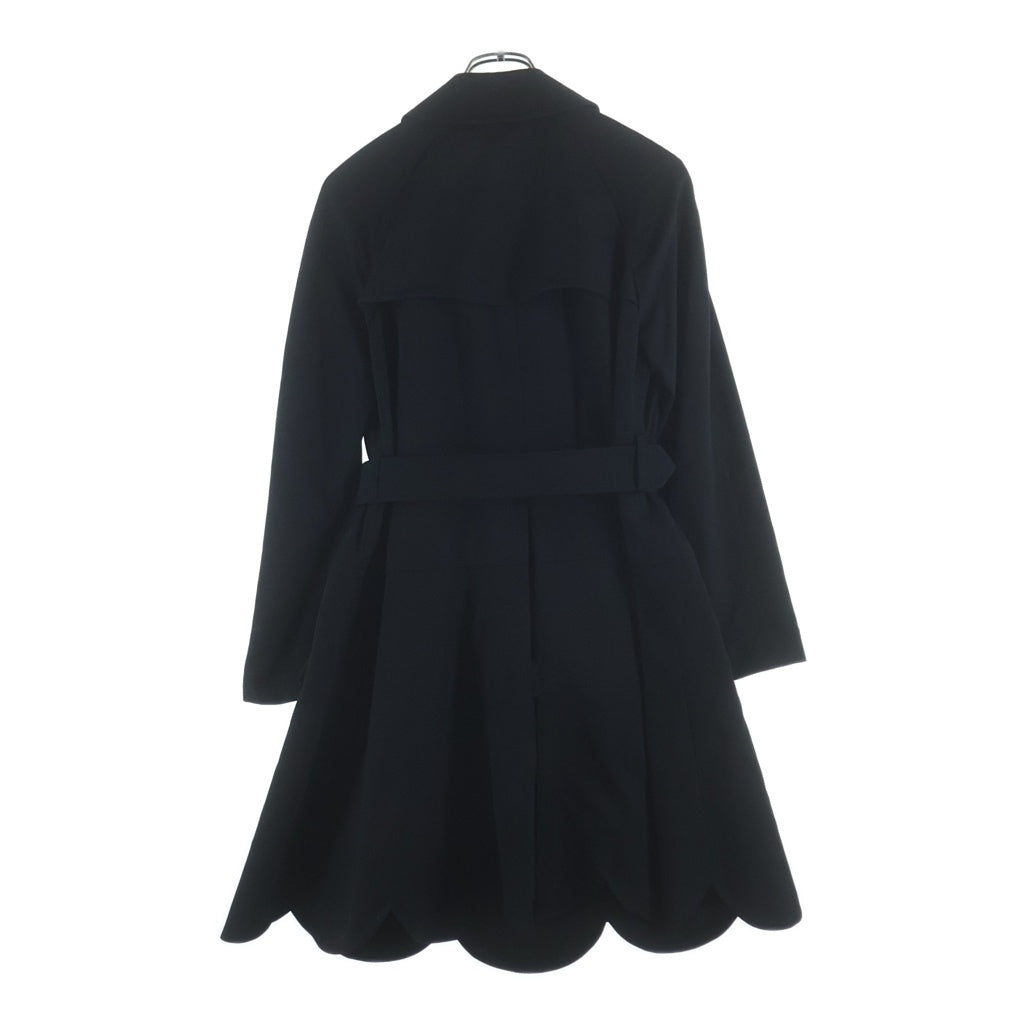 COMME des GARCONS COMME des GARCONS(コムデギャルソンコムデギャルソン) ウールギャバ スカラップ トレンチコート ブラック レディース RU-C019 AD2008