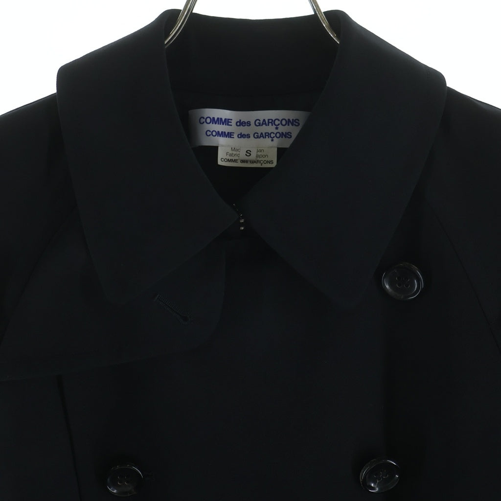 COMME des GARCONS COMME des GARCONS(コムデギャルソンコムデギャルソン) ウールギャバ スカラップ トレンチコート ブラック レディース RU-C019 AD2008