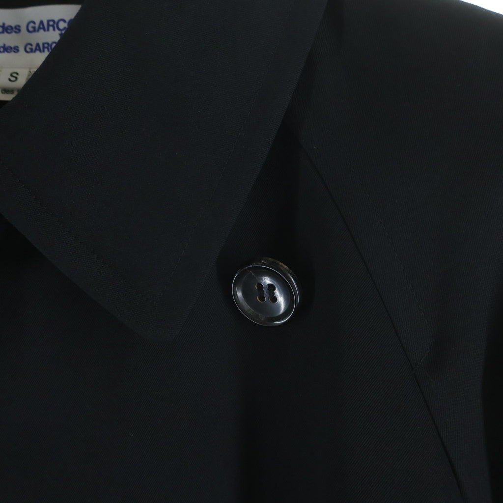 COMME des GARCONS COMME des GARCONS(コムデギャルソンコムデギャルソン) ウールギャバ スカラップ トレンチコート ブラック レディース RU-C019 AD2008