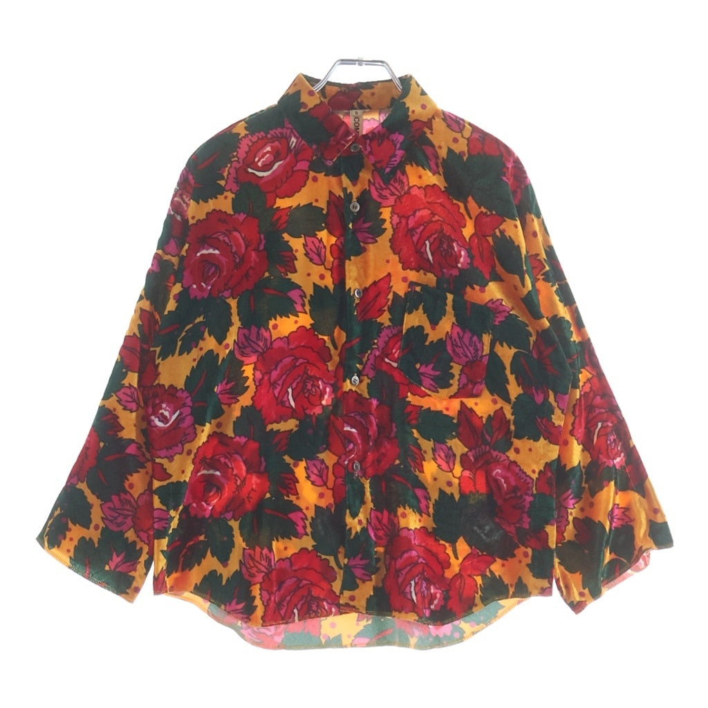 COMME des GARCONS(コムデギャルソン) 12AW ベルベット フラワー 花柄 総柄 レーヨン 長袖シャツ マルチ レディース GJ-B036 AD2012