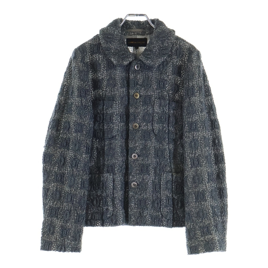 COMME des GARCONS(コムデギャルソン) 95SS グリッター ジャガード ラウンドカラー ジャケット グレー レディース GJ-04034S AD1995