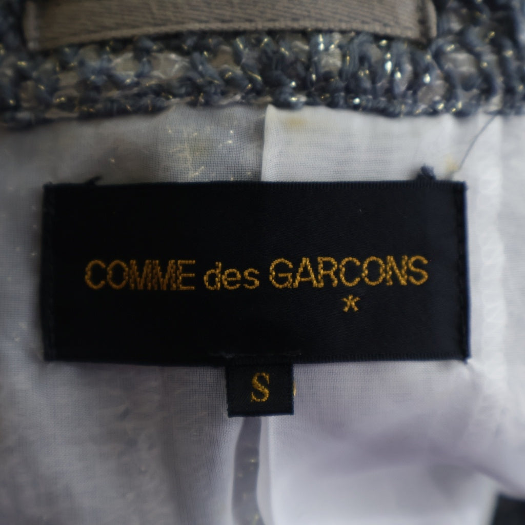 COMME des GARCONS(コムデギャルソン) 95SS グリッター ジャガード ラウンドカラー ジャケット グレー レディース GJ-04034S AD1995