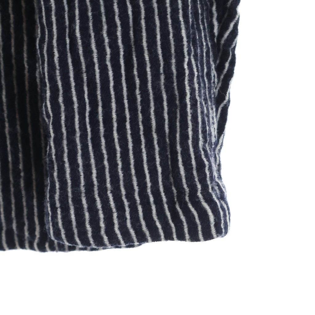 COMME des GARCONS COMME des GARCONS(コムデギャルソンコムデギャルソン) 07AW ストライプ ウール縮絨 2B テーラードジャケット ネイビー/ホワイト レディース RT-J014 AD2007