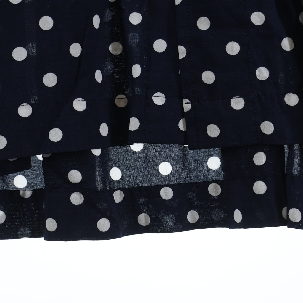 COMME des GARCONS COMME des GARCONS(コムデギャルソンコムデギャルソン) 14SS ポルカドット 総柄 レーヨン 長袖 ロングシャツ ワンピース ネイビー レディース RM-O020 AD2013