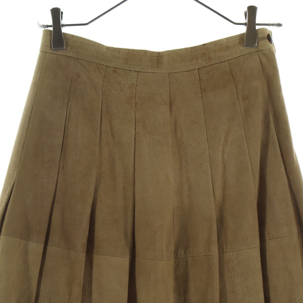 COMME des GARCONS(コムデギャルソン) スウェードレザー ボックスプリーツ スカート ベージュ レディース KL-95201L AD1989