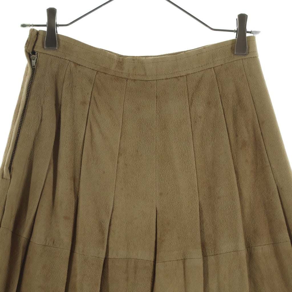 COMME des GARCONS(コムデギャルソン) スウェードレザー ボックスプリーツ スカート ベージュ レディース KL-95201L AD1989