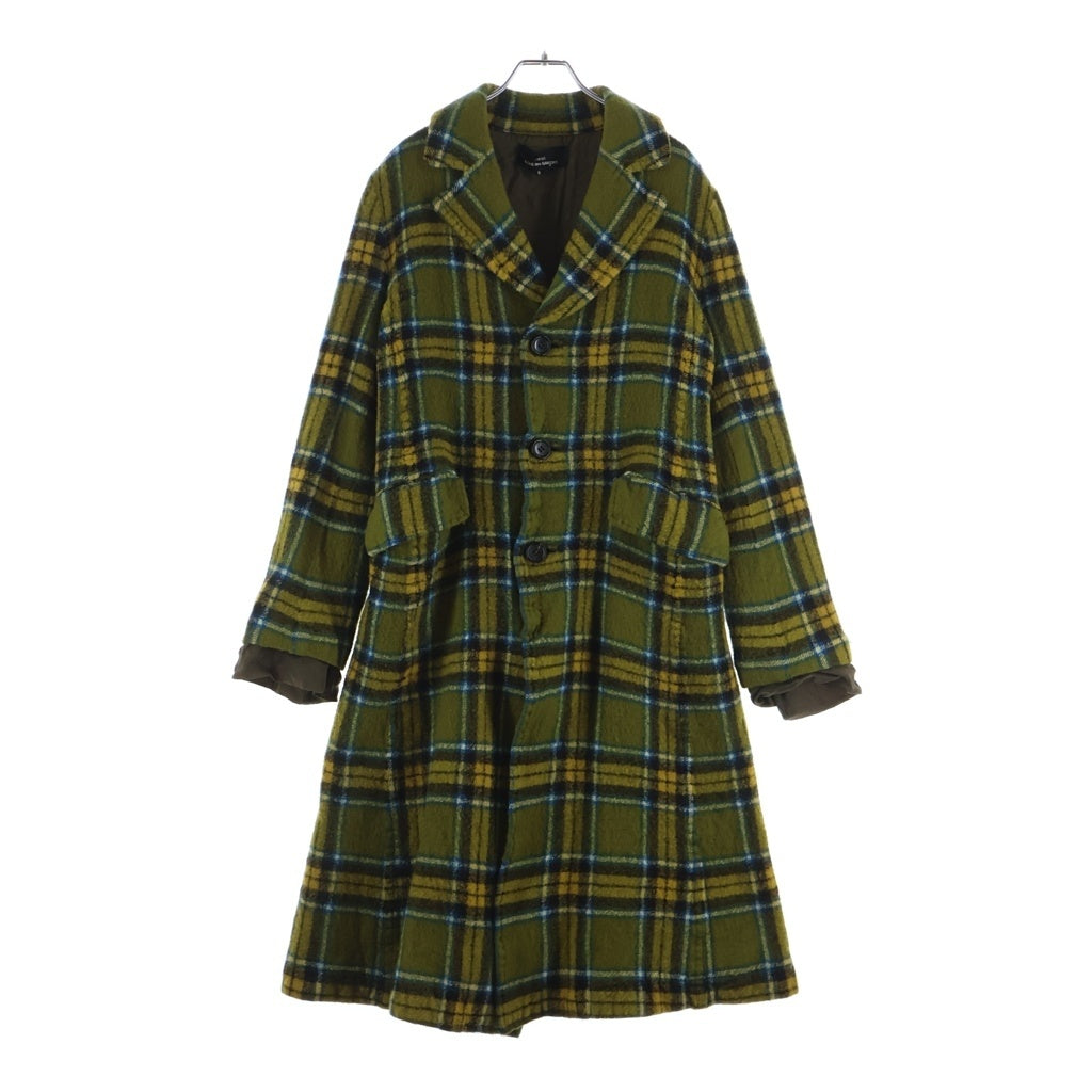 tricot COMME des GARCONS(トリコ コム デ ギャルソン) 06AW チェック ウール チェスターコート グリーン/イエロー レディース TR-C011 AD2006