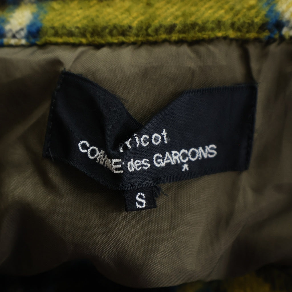 tricot COMME des GARCONS(トリコ コム デ ギャルソン) 06AW チェック ウール チェスターコート グリーン/イエロー レディース TR-C011 AD2006