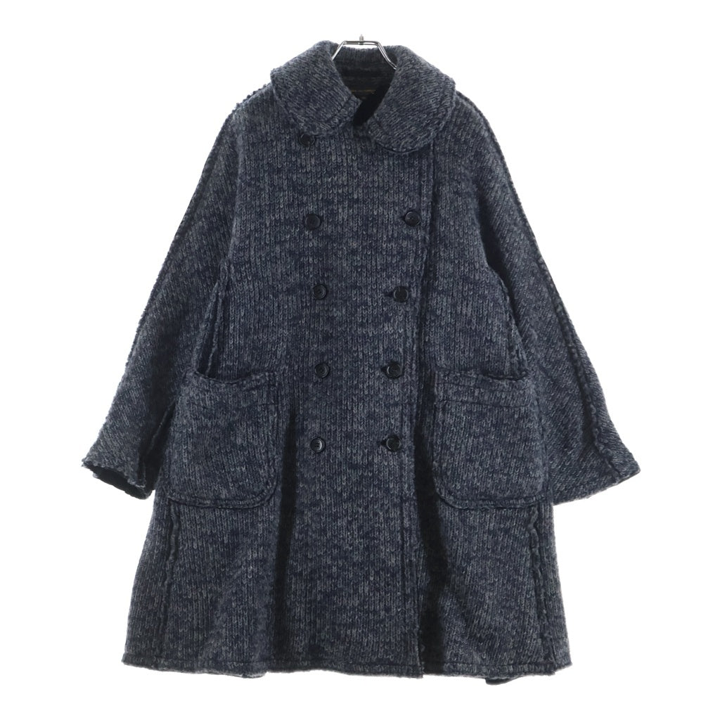COMME des GARCONS(コムデギャルソン) 14AW ウールニット 丸襟 ダブルブレスト オーバーサイズ ビーコート グレー レディース GN-C008 AD2014