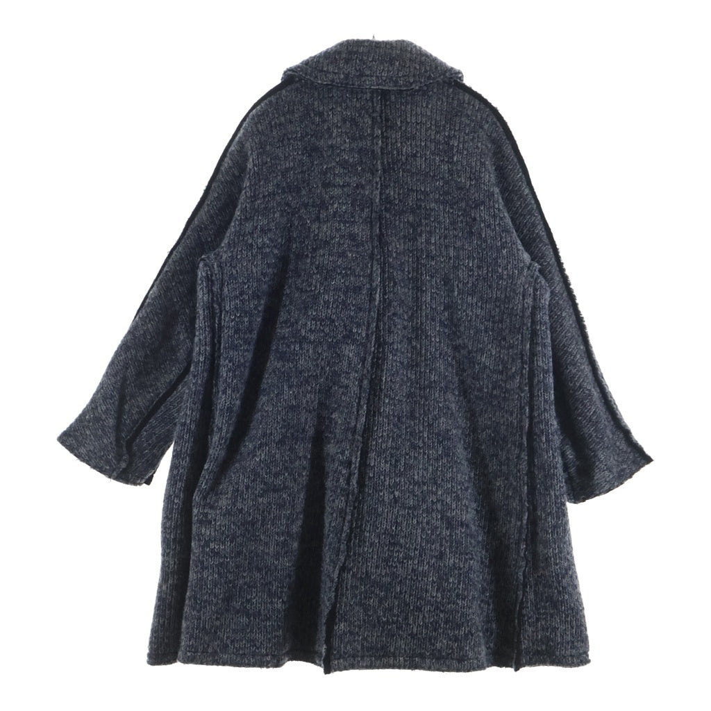 COMME des GARCONS(コムデギャルソン) 14AW ウールニット 丸襟 ダブルブレスト オーバーサイズ ビーコート グレー レディース GN-C008 AD2014