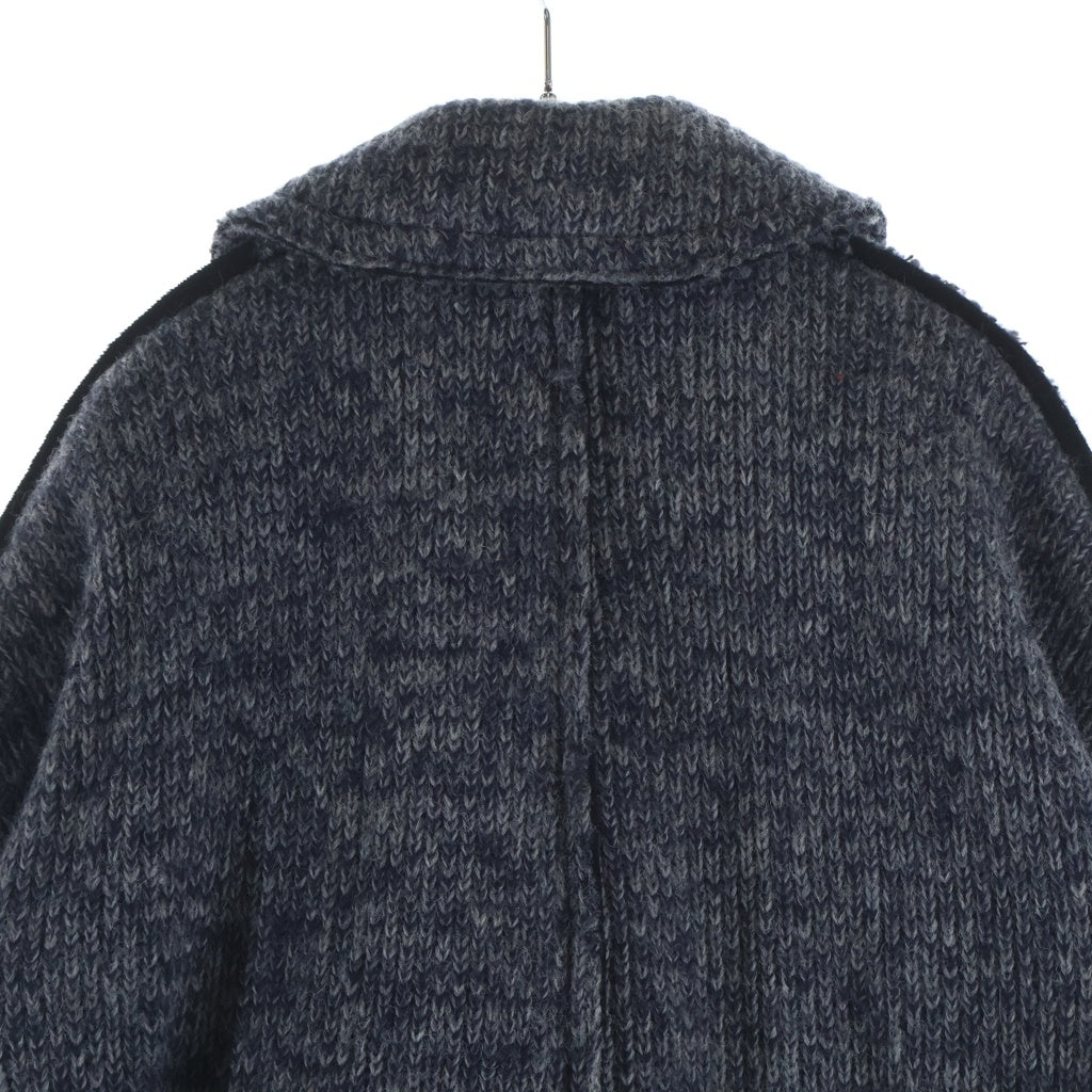 COMME des GARCONS(コムデギャルソン) 14AW ウールニット 丸襟 ダブルブレスト オーバーサイズ ビーコート グレー レディース GN-C008 AD2014