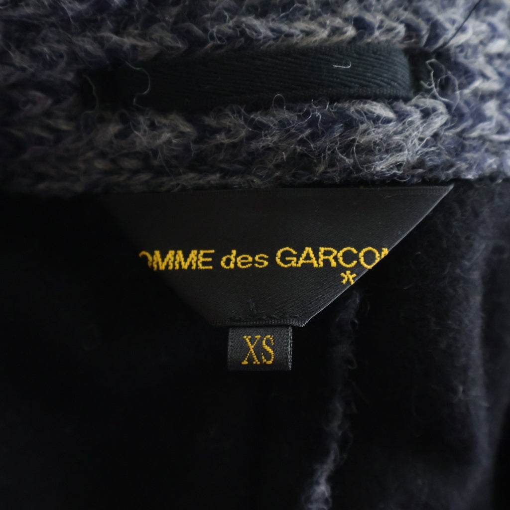 COMME des GARCONS(コムデギャルソン) 14AW ウールニット 丸襟 ダブルブレスト オーバーサイズ ビーコート グレー レディース GN-C008 AD2014