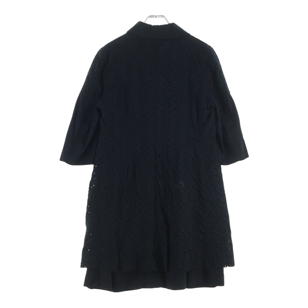 COMME des GARCONS COMME des GARCONS(コムデギャルソンコムデギャルソン) 10SS パンチング カットワークレース コットン ロングシャツ シングルコート ブラック レディース RE-C003 AD2009