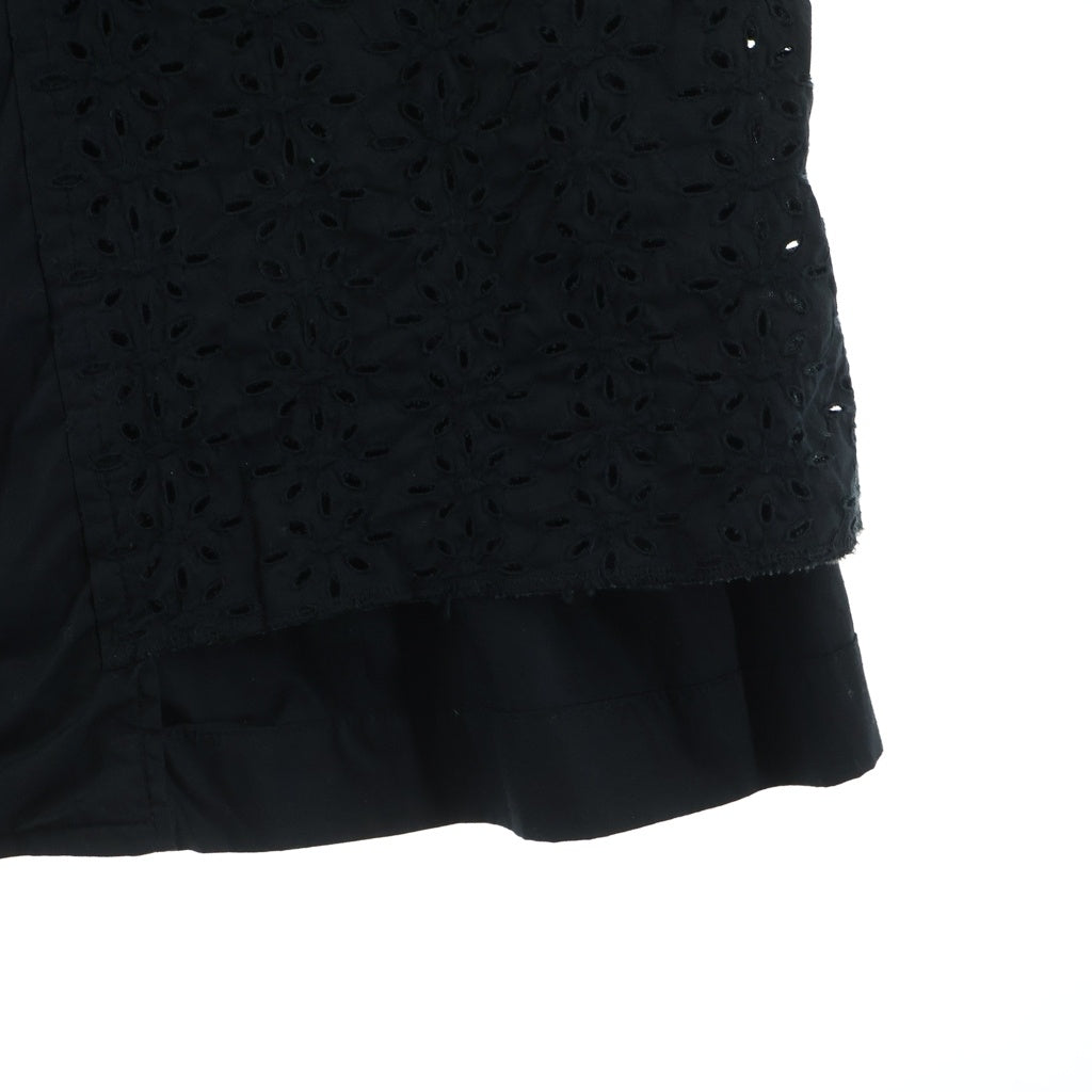 COMME des GARCONS COMME des GARCONS(コムデギャルソンコムデギャルソン) 10SS パンチング カットワークレース コットン ロングシャツ シングルコート ブラック レディース RE-C003 AD2009