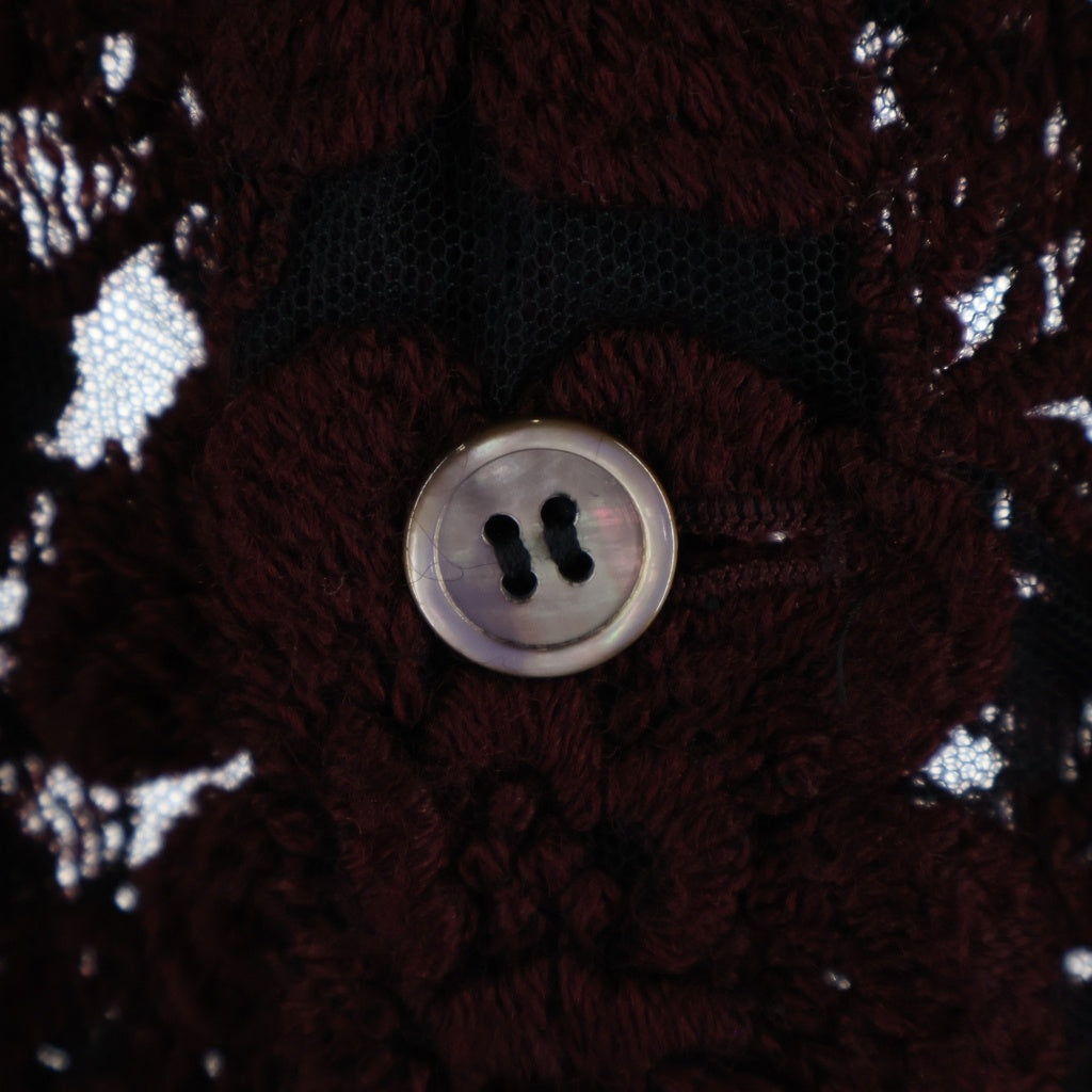 robe de chambre COMME des GARCONS(ローブドシャンブル コムデギャルソン) フラワー ジャガード総柄 メッシュ シースルー ジャケット ブラック/レッド レディース