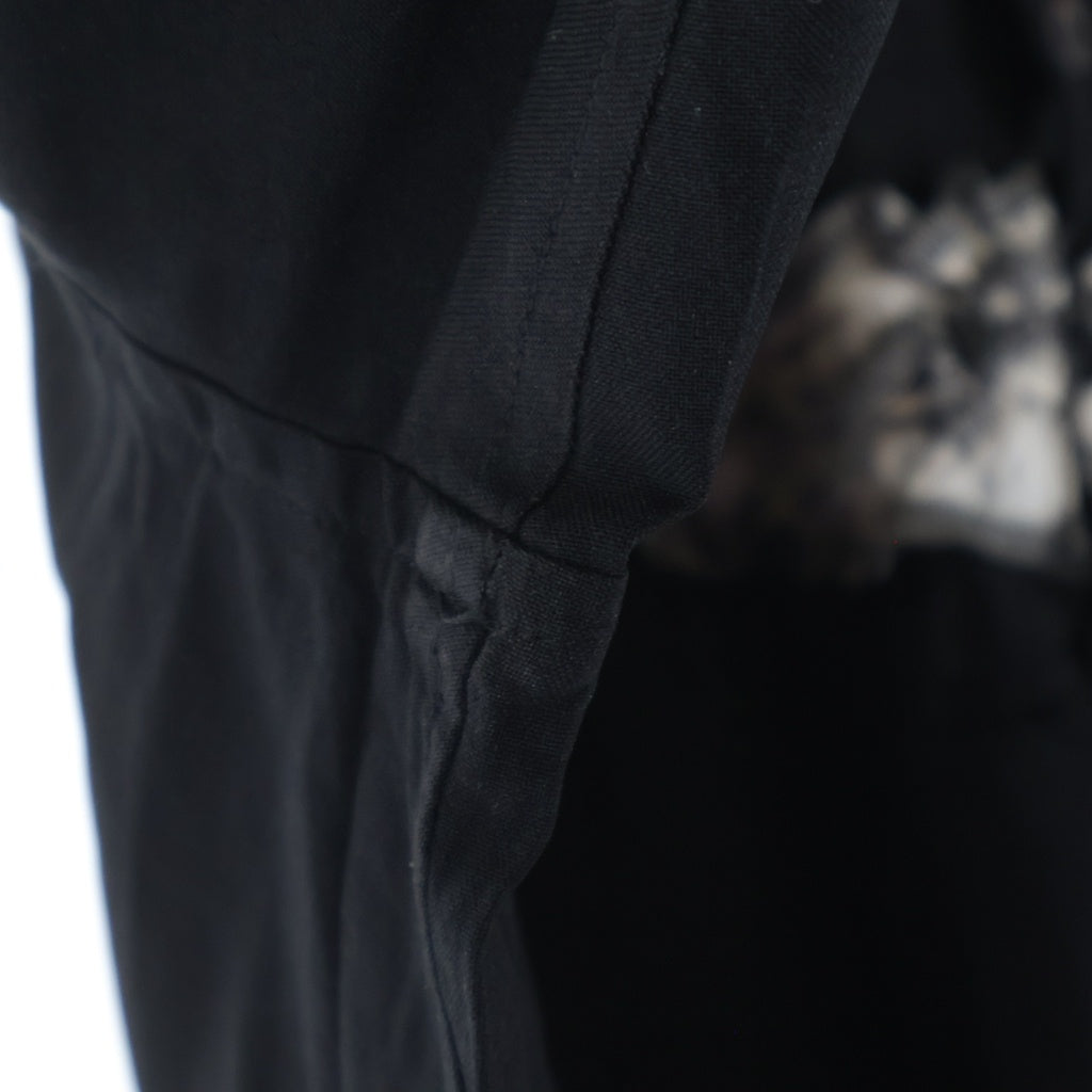 COMME des GARCONS(コムデギャルソン) フリル装飾 シャーリング 丸襟 ラウンドカラー 長袖シャツ ブラック レディース