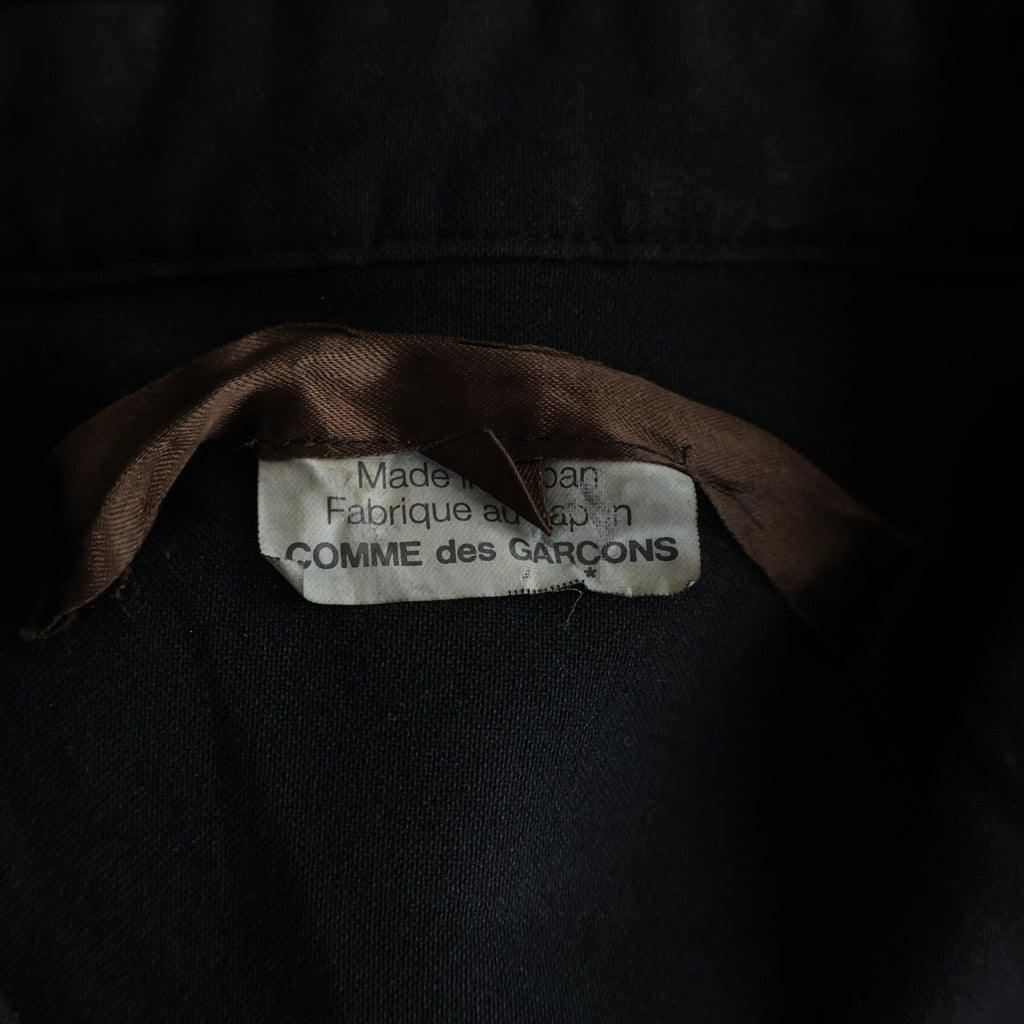 COMME des GARCONS(コムデギャルソン) フリル装飾 シャーリング 丸襟 ラウンドカラー 長袖シャツ ブラック レディース
