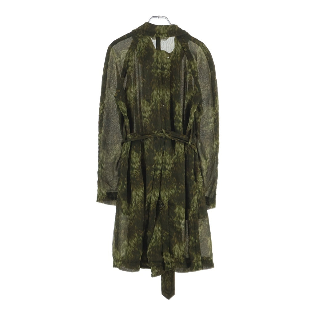 COMME des GARCONS COMME des GARCONS(コムデギャルソンコムデギャルソン) 09AW 迷彩 総柄 ポリエステル ダブルブレスト トレンチコート グリーン レディース RD-C007 AD2009