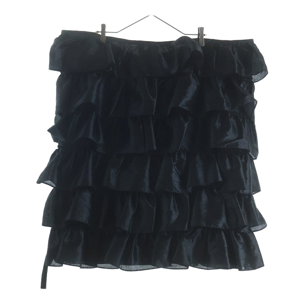 robe de chambre COMME des GARCONS(ローブドシャンブル コムデギャルソン) 01AW ポリエステル フリル ティアードスカート ブラック レディース RC-S049 AD2001