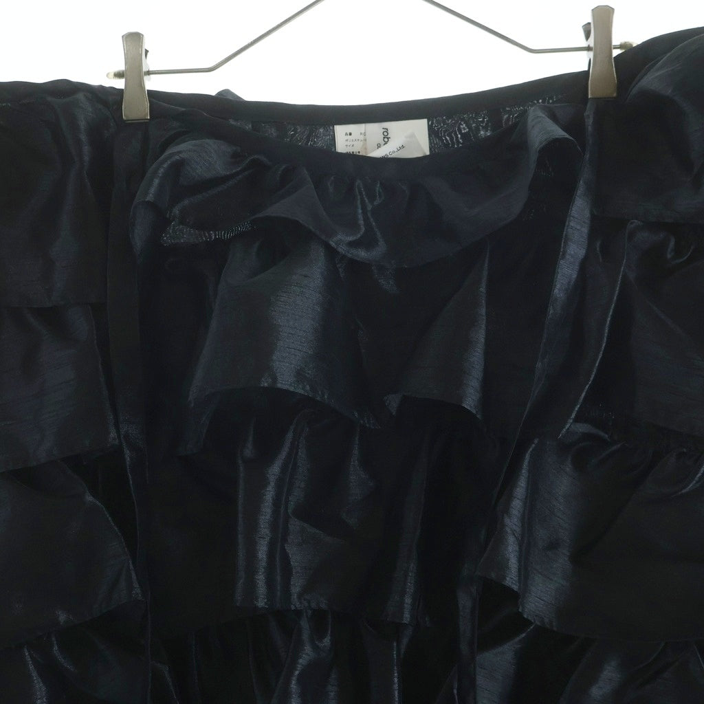 robe de chambre COMME des GARCONS(ローブドシャンブル コムデギャルソン) 01AW ポリエステル フリル ティアードスカート ブラック レディース RC-S049 AD2001