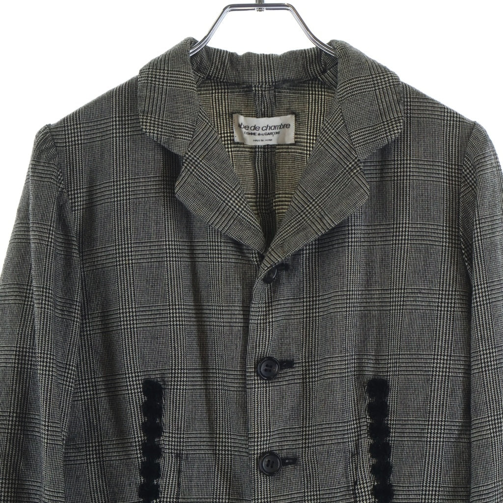 robe de chambre COMME des GARCONS(ローブドシャンブル コムデギャルソン) ウールグレンチェック 4B ジャケット グレー レディース RJ-040380 AD1999