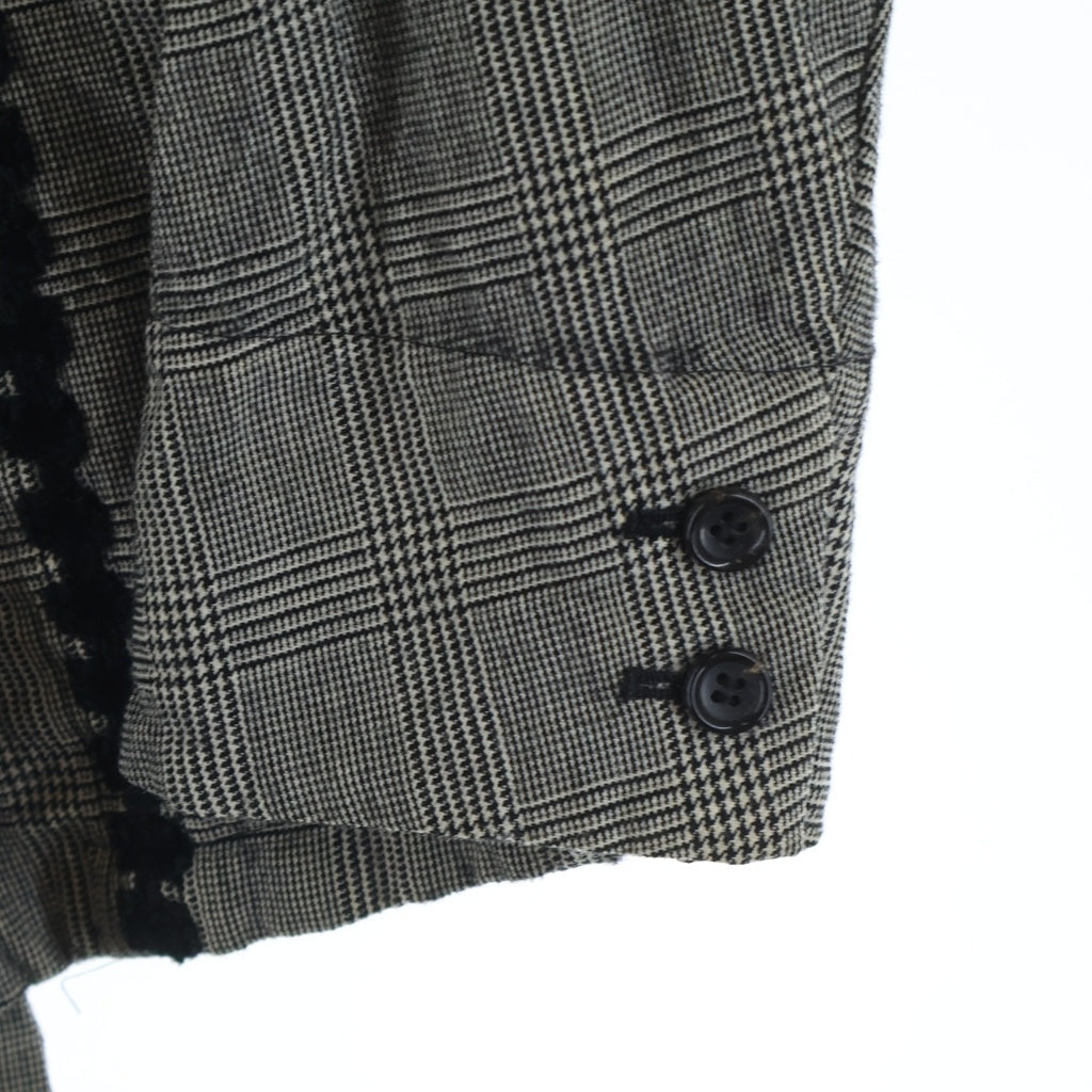 robe de chambre COMME des GARCONS(ローブドシャンブル コムデギャルソン) ウールグレンチェック 4B ジャケット グレー レディース RJ-040380 AD1999