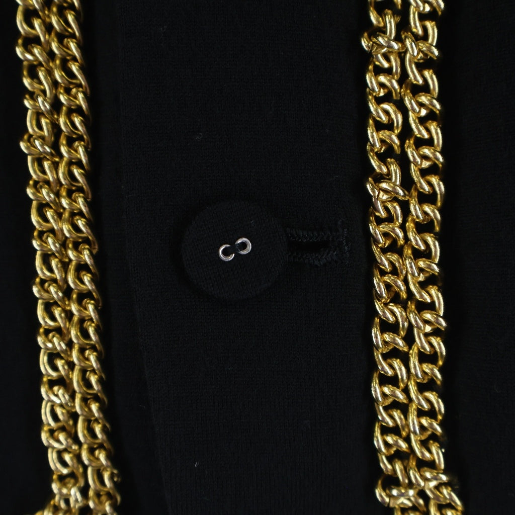 COMME des GARCONS(コムデギャルソン) ゴールドチェーン装飾 ウール ニット ジャケット ブラック レディース AJ-31001M AD1989