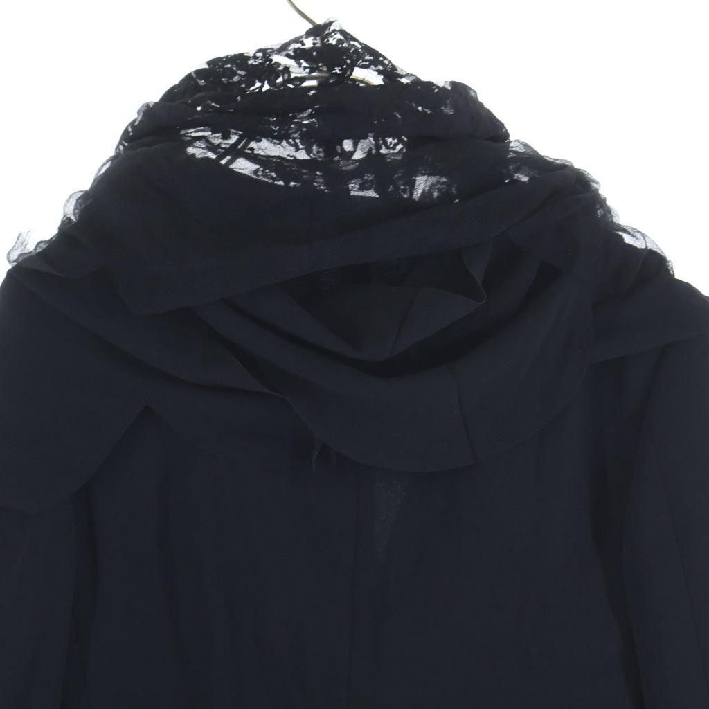 COMME des GARCONS(コムデギャルソン) フラワーレース フリル ドレープ ポリ縮絨 ジャケット ブラック レディース EJ-03011S AD1995