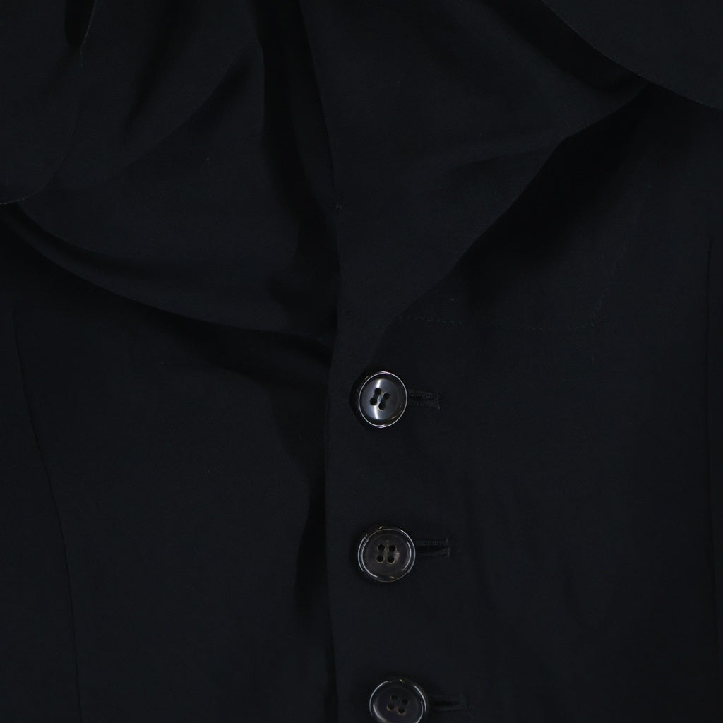 COMME des GARCONS(コムデギャルソン) フラワーレース フリル ドレープ ポリ縮絨 ジャケット ブラック レディース EJ-03011S AD1995
