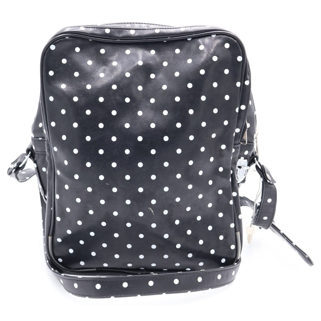 COMME des GARCONS(コムデギャルソン) ドット 総柄 フェイクレザー ショルダーバッグ ブラック レディース
