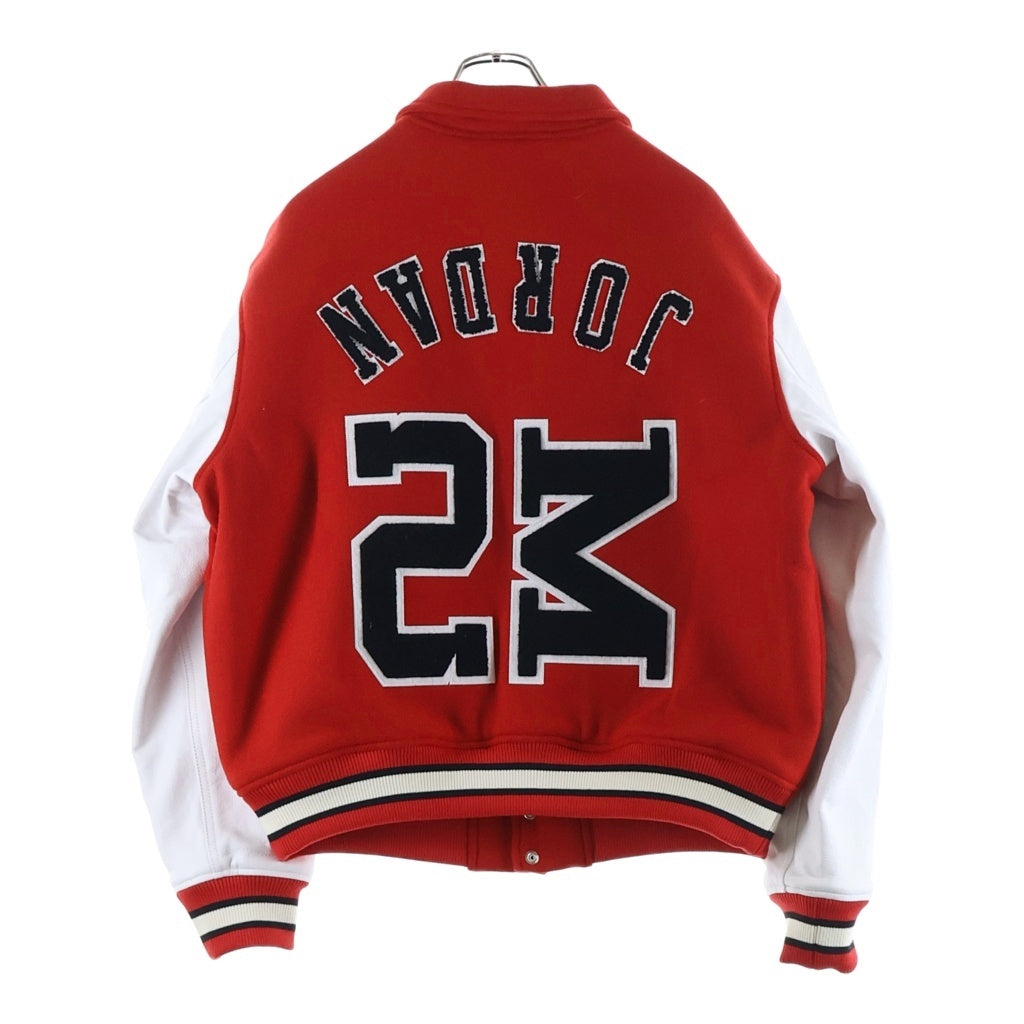 SAINT MICHAEL(セントマイケル) ×NIKE JORDAN M J SM VARSITY JACKET ナイキ ジョーダン バーシティジャケット スタジャン ブルゾン レッド FV4726-657
