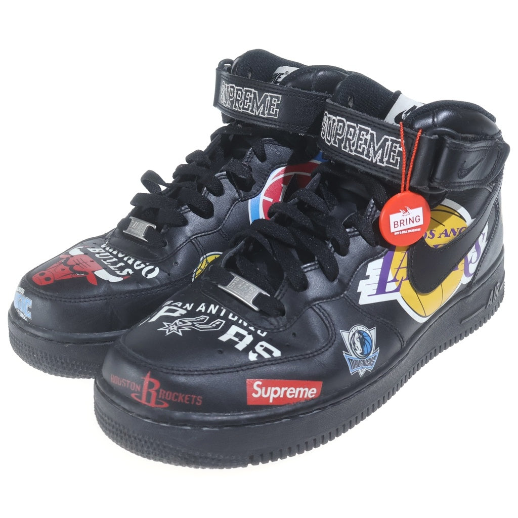 NIKE(ナイキ) ×Supreme ×NBA AIR FORCE1 MID '07 AQ8017-001 シュプリーム エヌビーエー エアフォース1 ミドルカットスニーカー ブラック US9.5/27.5cm