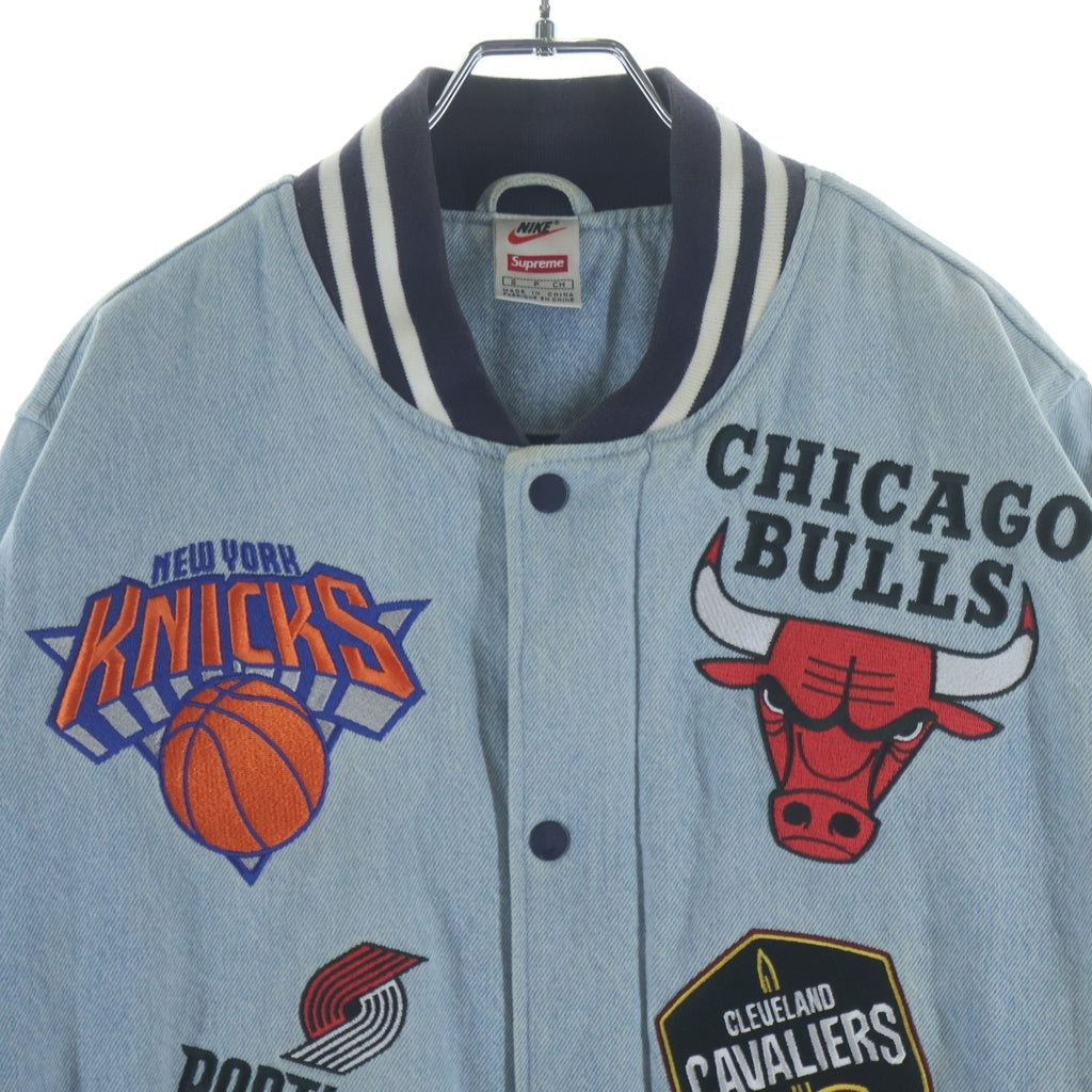 SUPREME(シュプリーム) 18SS ×NIKE NBA Denim Warm-Up Jacket ナイキ デニム ウォームアップ ジャケット スタジャン ブルゾン インディゴ AO3632-440