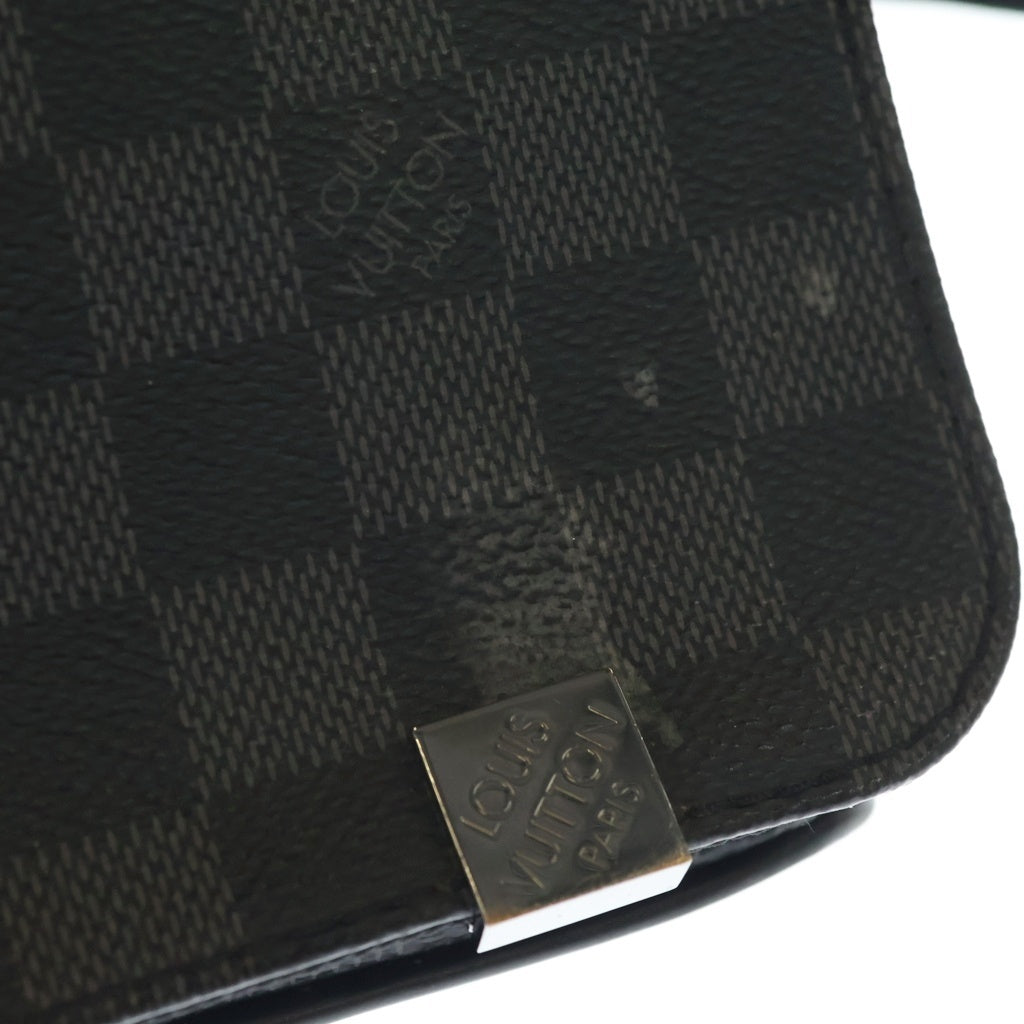 LOUIS VUITTON(ルイヴィトン) ディストリクトPM ダミエ グラフィット PVC レザー ショルダーバッグ ブラック N41028 レディース