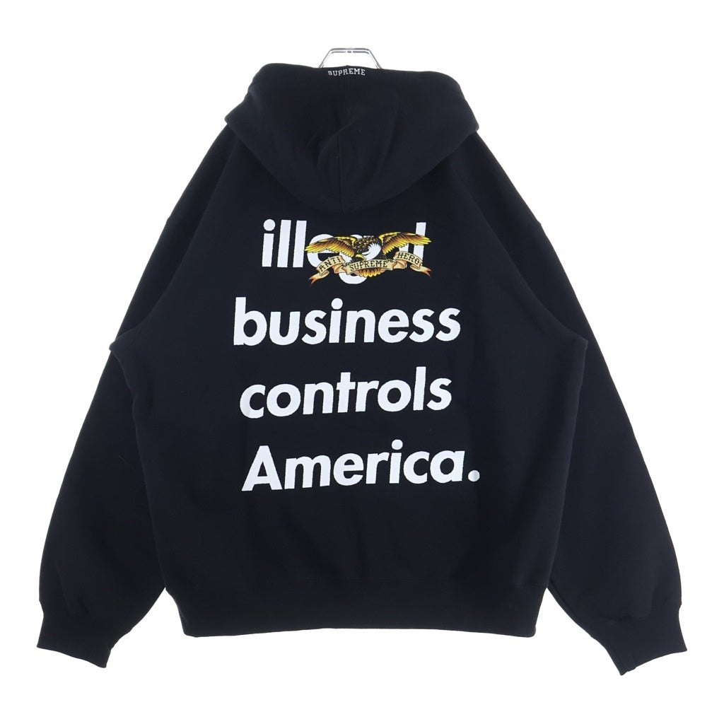 SUPREME(シュプリーム) 25AW×ANTIHERO HOODED SWEATSHIRT アンタイヒーロー フーデッド スウェットシャツ プルオーバー ブラック