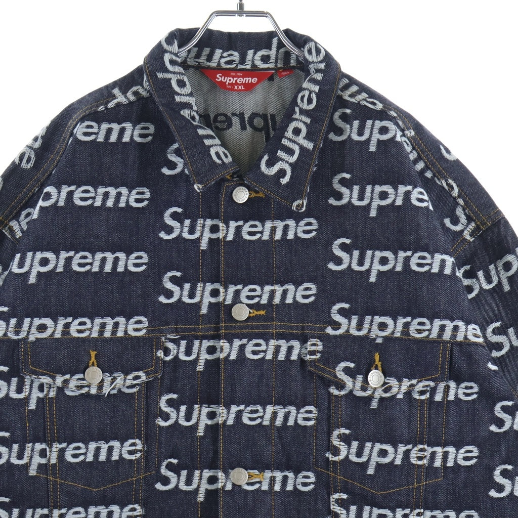 SUPREME(シュプリーム) 25AW JACQUARD LOGOS DENIM TRUCKER JACKET INDIGOジャカード ロゴ デニム トラッカー ジャケット インディゴ