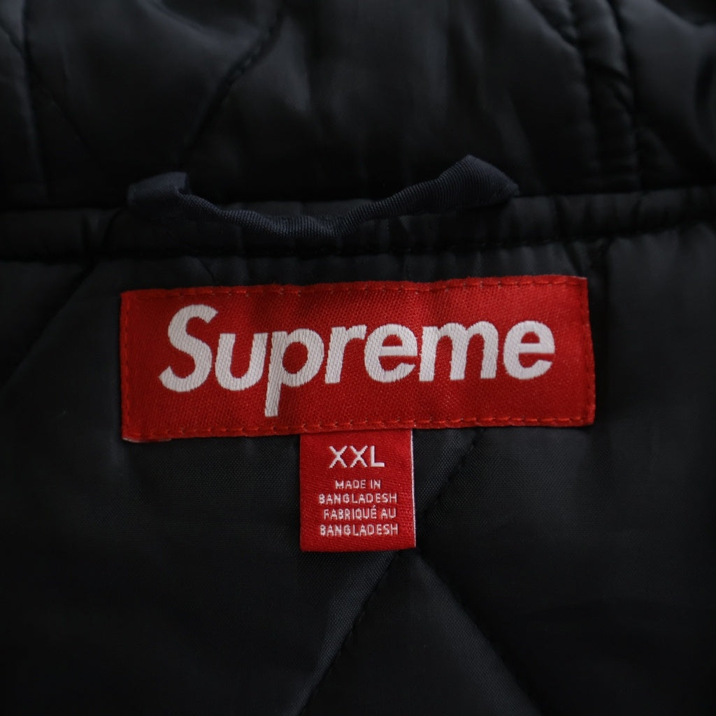 SUPREME(シュプリーム) ×ANTIHERO STADIUM JACKET BLACK スタジアム ロゴ刺繍 フーデッド ジャケット ブラック